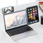 Phone held beside a laptop screen with the magnetic side mount