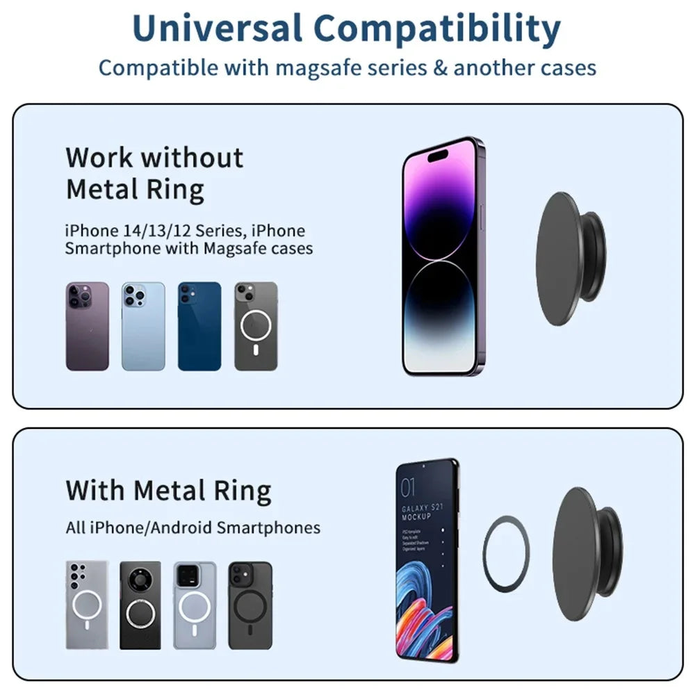 Magnetic expanding phone grip and stand, view 9