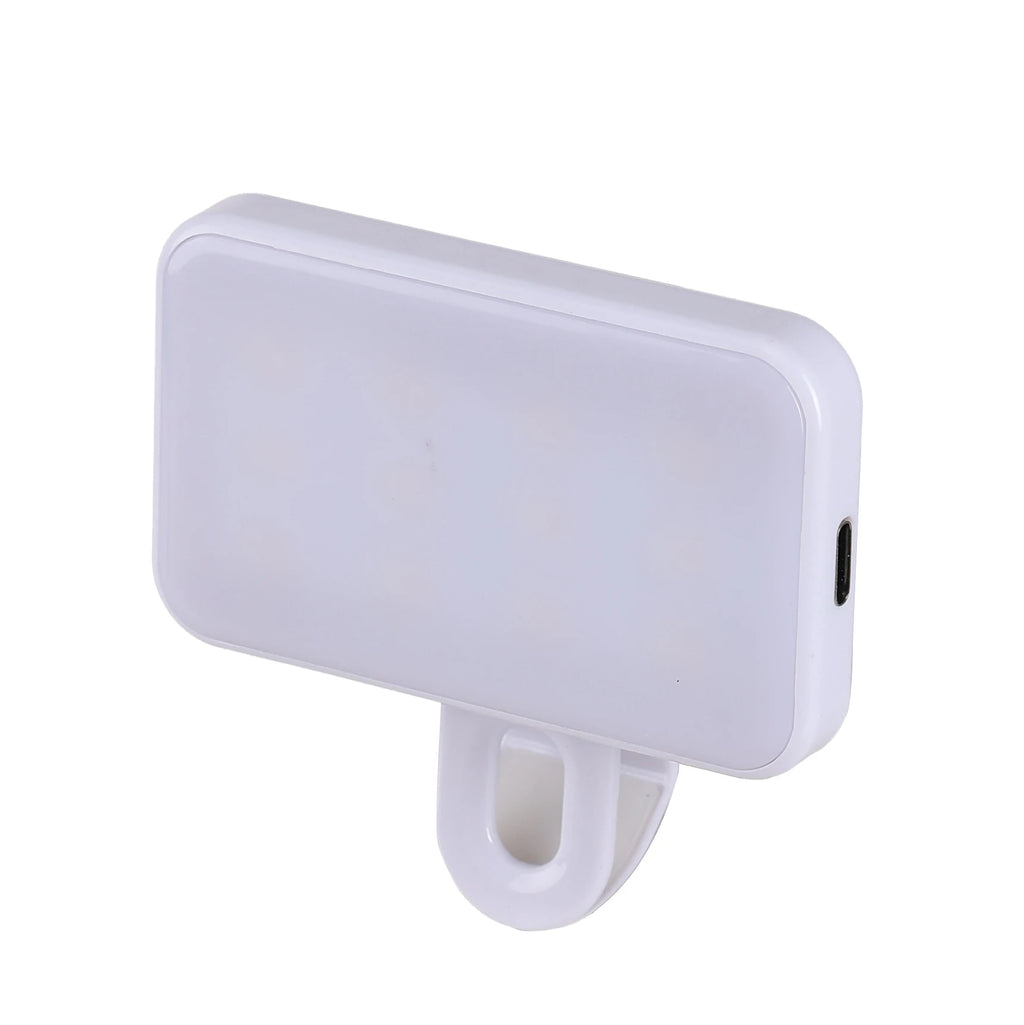 Rechargeable Clip-On Selfie Fill Light - 3 Light Modes, Adjustable Brightness
