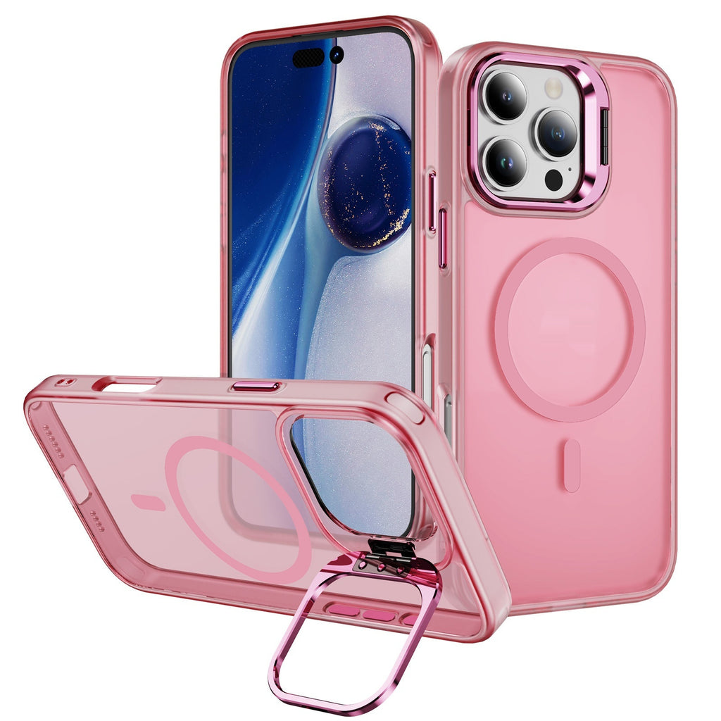 Magnetic clear iPhone case with camera ring kickstand, view 2
