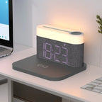 3-in-1 wireless charger with night light and alarm clock