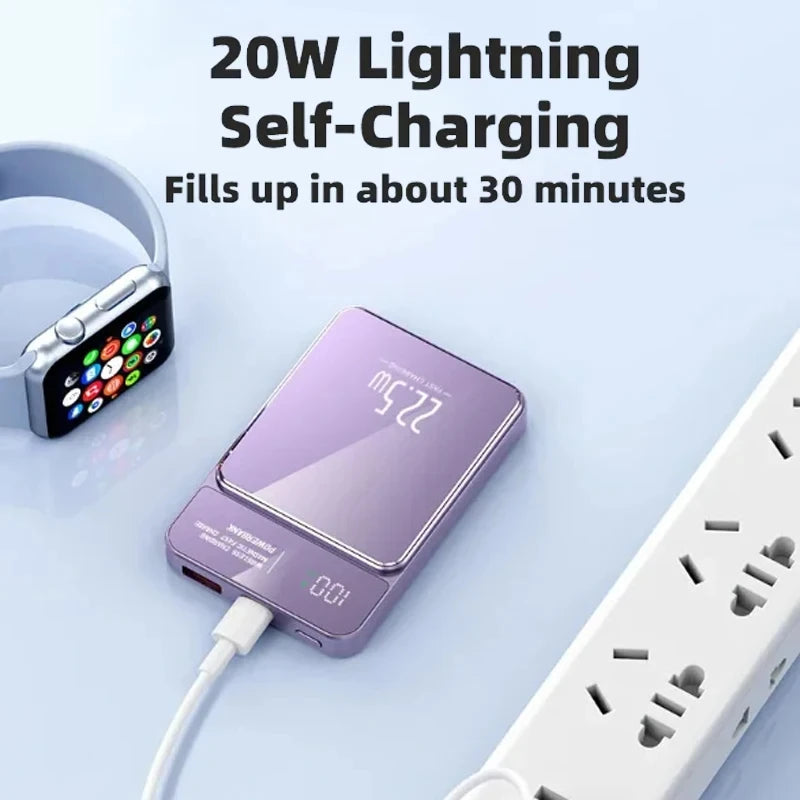 Magnetic Wireless Power Bank 10,000mAh / 20,000mAh - MagSafe Compatible, 20W Fast Charging, LED Display