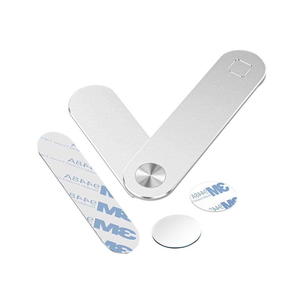 Magnetic laptop phone mount with adhesive pads