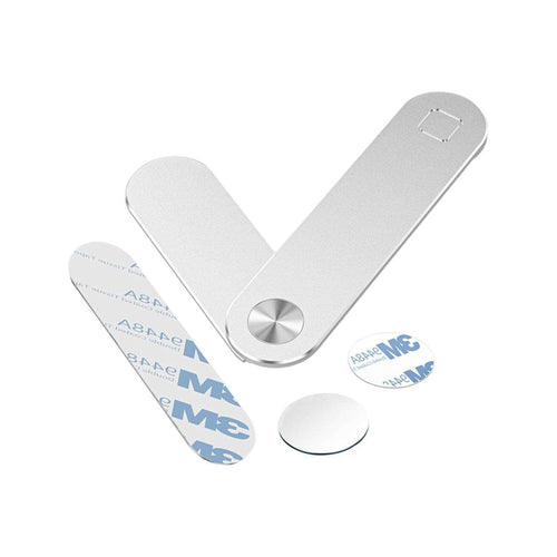 Magnetic laptop phone mount with adhesive pads